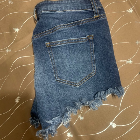 Jean shorts vintage 90s embroidered denim Rose shorts - Picture 2 of 3